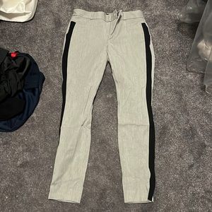 Banana republic black stripe on side of grey work pant